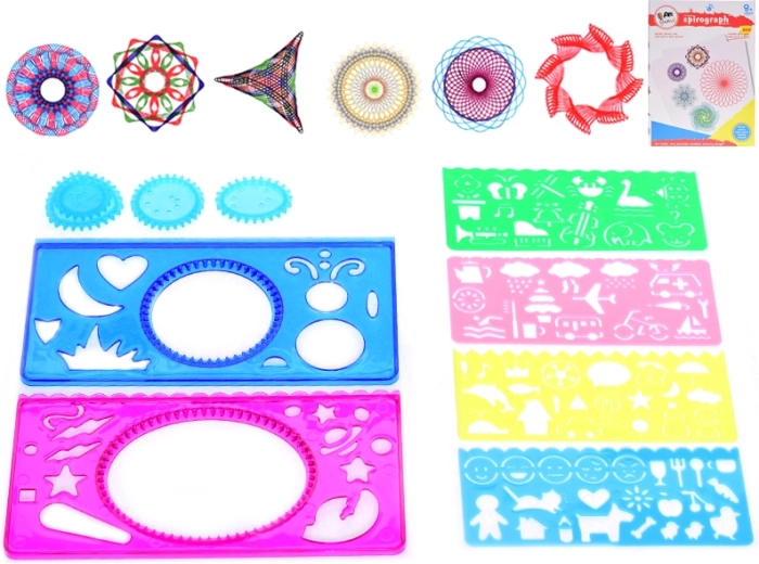 Set creativ Inspiro – bloc și șabloane din plastic pentru figuri spiralate