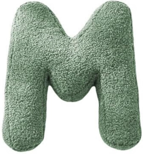 Mealini literă de pluș m verde - 1 bucată