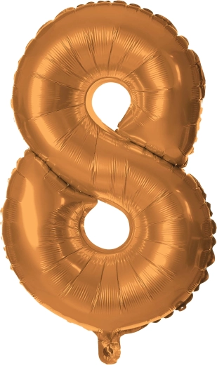 Balon din folie cifră 8, 30 cm, bronz TORO