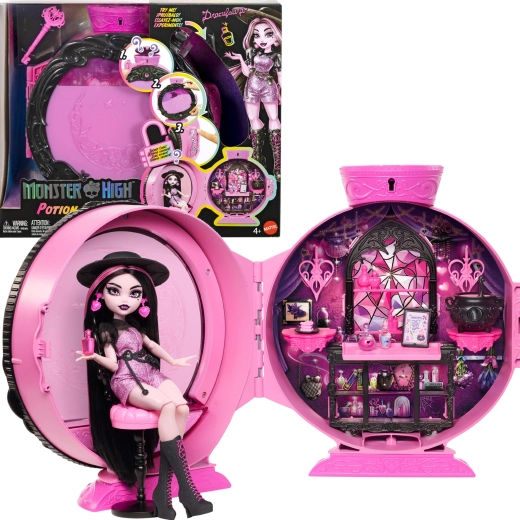 Monster High Potion Reveal păpușa Draculaura – camera poțiunilor cu accesorii - 1 bucată