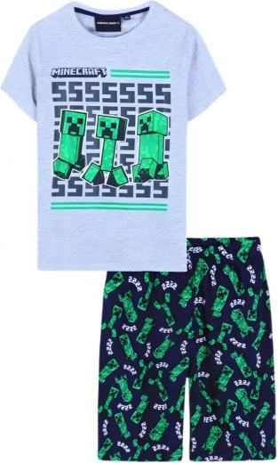 Pijama pentru copii Minecraft gri-albastru închis