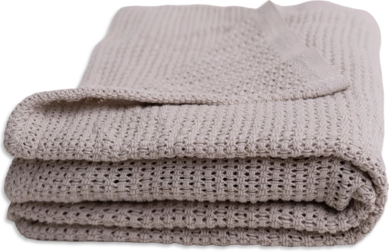 BabyMatex pătură tricotată din bumbac Lili 75 × 100 cm crem