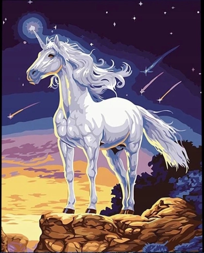 Pictură pe numere Unicorn majestuos 40 × 50 cm