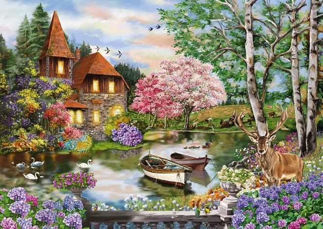 Puzzle Casa de la lac 1000 piese SCHMIDT