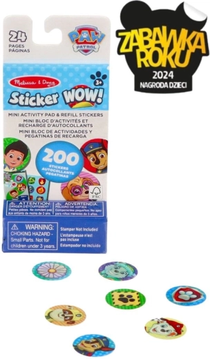 Mini bloc cu autocolante Patrula Cățelușilor – reîncărcare Sticker WOW! - 1 bucată