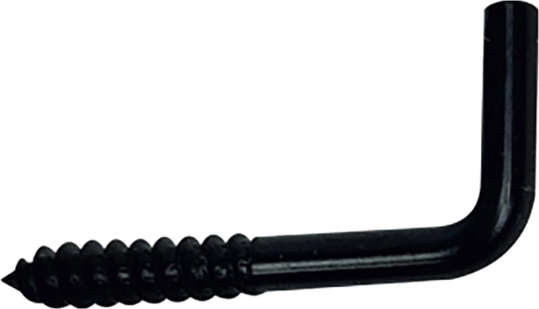 Cârlig cu șurub 18 × 50 mm, negru, 5 buc.