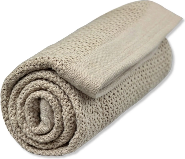 Vinter & Bloom pătură soft grid organic pebble greige