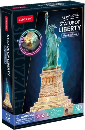 Puzzle 3D cu LED Ediție de Noapte: Statuia Libertății 79 Piese