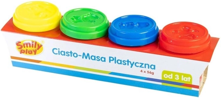 Pastă de modelat în recipient (4 culori) SmilyPlay