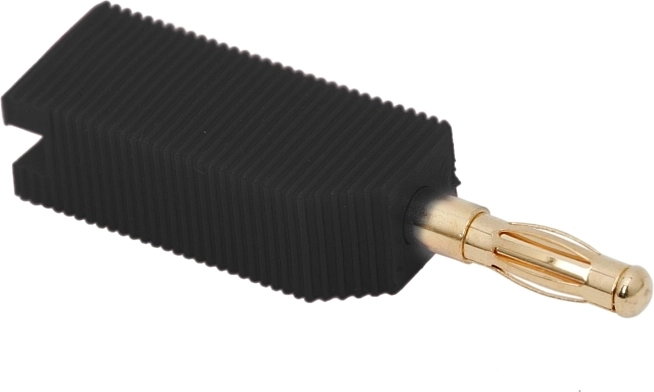 Mufă banană placată cu aur, 4 mm, neagră