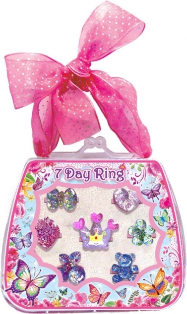 Set de inele strălucitoare pentru fiecare zi 7 buc