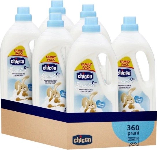 Chicco balsam de rufe Baby Sensitive Pudră Dulce, concentrat 1,5 l (60 spălări), pachet 6×