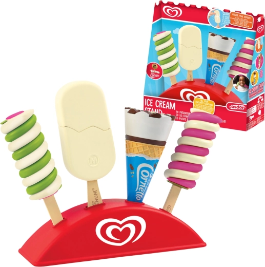 Casdon Algida set de înghețate de jucărie cu suport (Twister, Cornetto și Magnum)