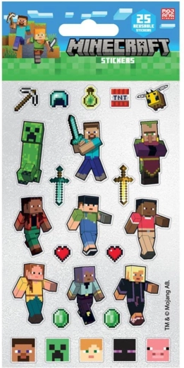 Autocolante reutilizabile Minecraft – 25 de bucăți