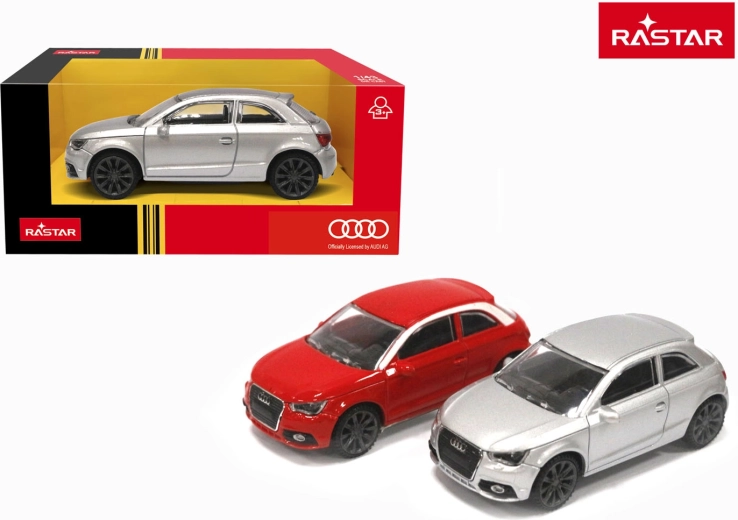 Mașinuță metalică Rastar Audi A1 1:43 argintie - 1 bucată
