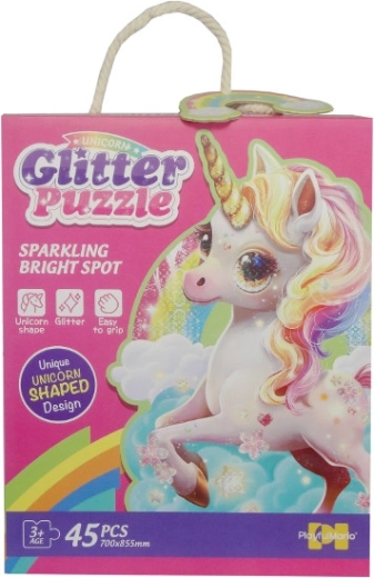 puzzle cu sclipici, 45 piese – unicorn