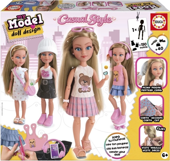 Educa My Model Doll Design – set creativ pentru design de păpuși, stil casual