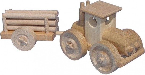 Tractor din lemn cu remorcă pentru bușteni CEEDA CAVITY – natural
