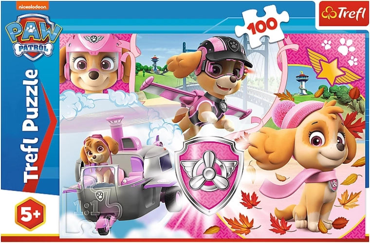 Puzzle 100 piese – PAW PATROL Skye în acțiune