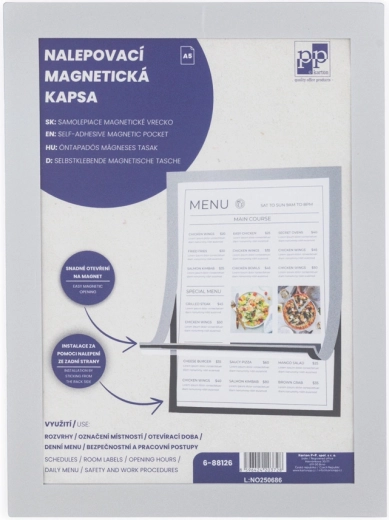 Plic magnetic autocolant A5 cu margine argintie