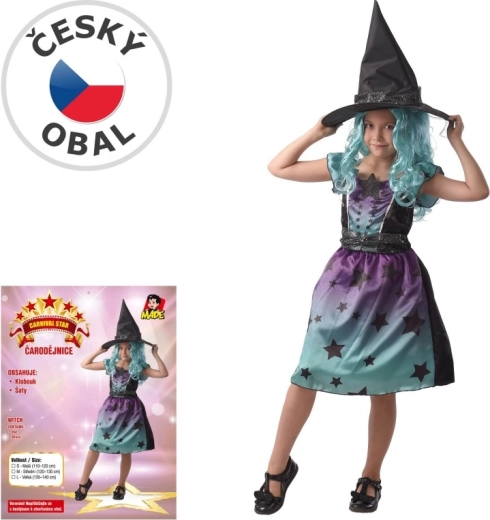 Costum de carnaval vrăjitoare pentru fete 110–120 cm