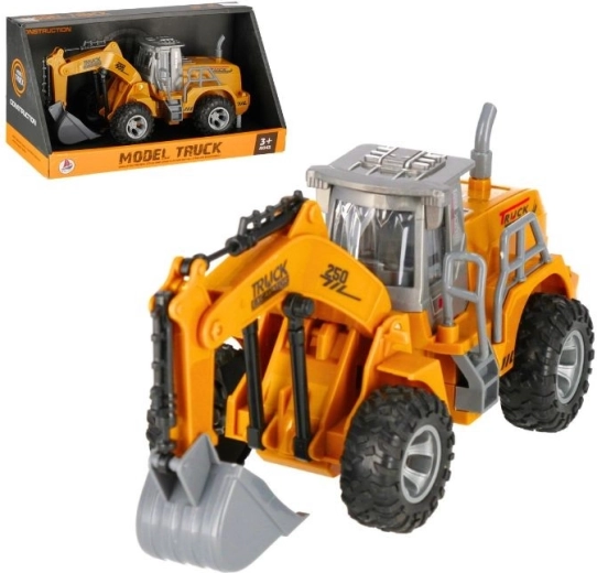 Excavator de construcții pentru copii cu mecanism cu retragere (pull-back)