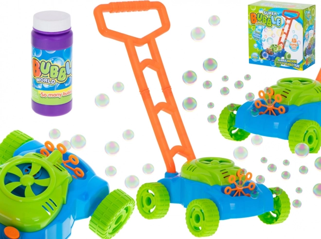 Generator de baloane de săpun sub formă de mașină de tuns iarba