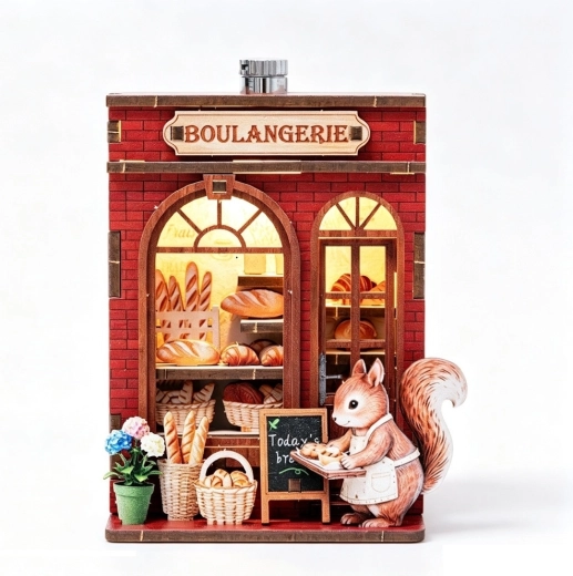 2Kids Toys puzzle 3D din lemn DIY magnet – brutăria veveriței