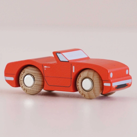 Le Toy Van mașinuță din lemn Marc, roșu de curse