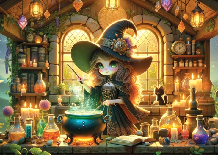 Puzzle YAZZ vrăjitoare drăguță 1000 de piese