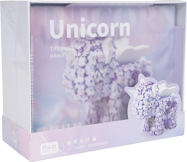 Set de construcție creativă în formă de unicorn din flori