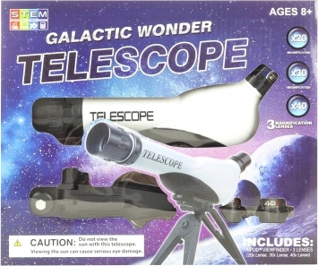 Telescop din plastic pentru copii cu stativ, 60 mm