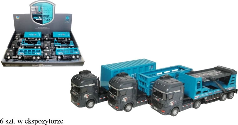 Camion cu 3 tipuri de remorci