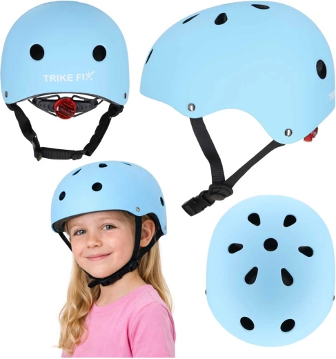 Cască de ciclism pentru copii TRIKE FIX cu LED, mărimea M (55–58 cm), albastră