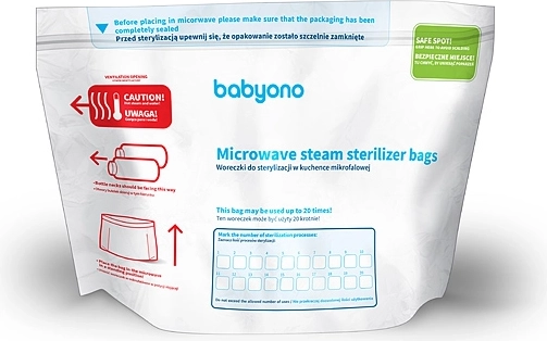 Pungi de sterilizare BabyOno pentru cuptorul cu microunde, 5 buc