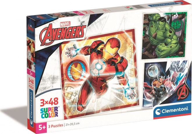 Set puzzle 3×48 piese MARVEL AVENGERS CLEMENTONI
