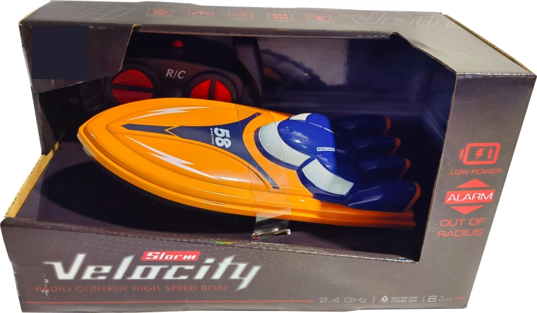 Barcă de curse R/C Velocity 1:16 2,4 GHz, portocalie