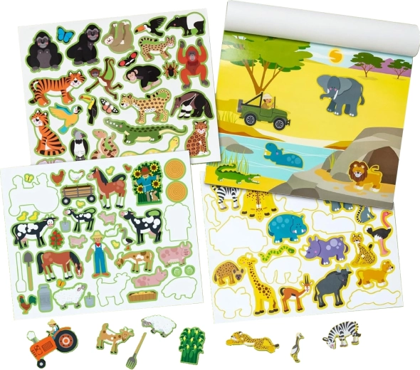 Sticker pad medii cu animale – autocolante reutilizabile MELISSA & DOUG