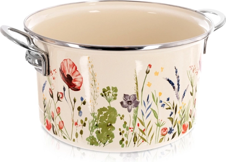 Oală emailată crem Maki 26 cm, 6,5 l