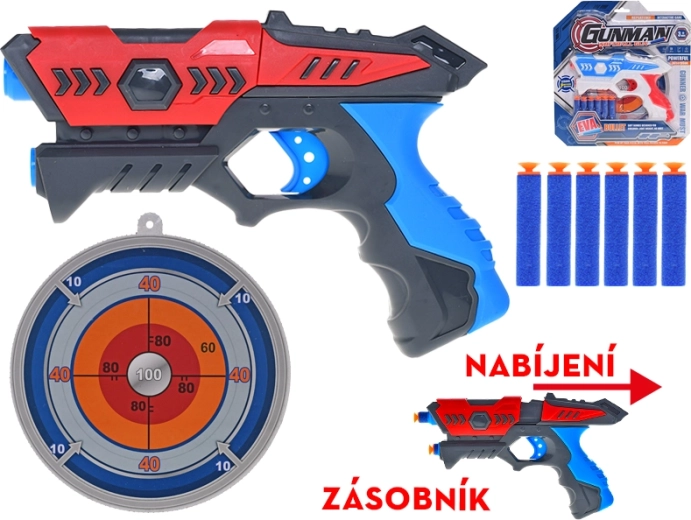 Pistol cu gloanțe din spumă cu țintă și contor