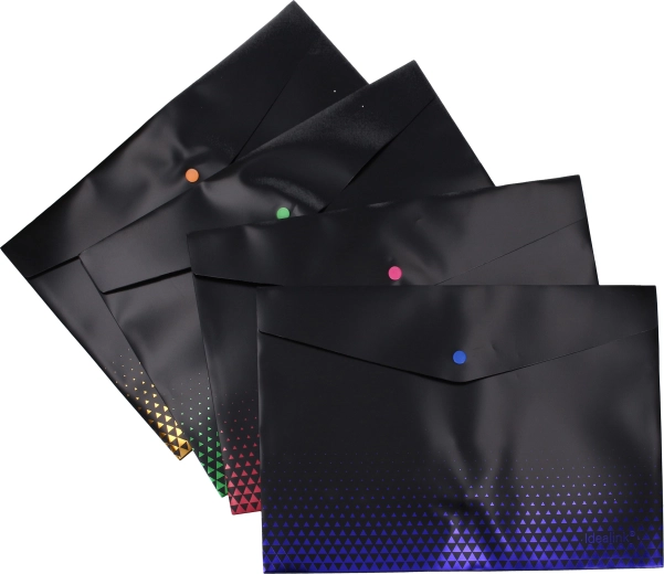 Mapă cu capsă 33 × 23 cm neagră cu dungă