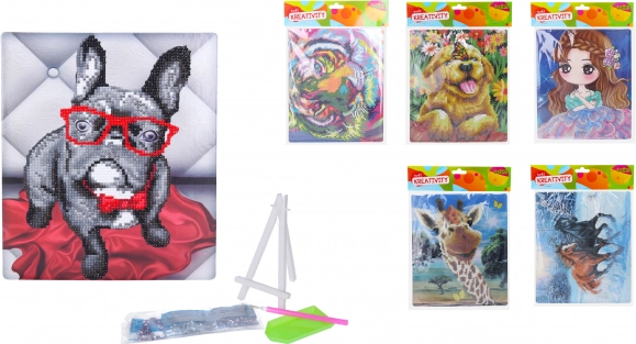 Set creativ diamond painting 21 × 25 cm cu suport – mix de motive