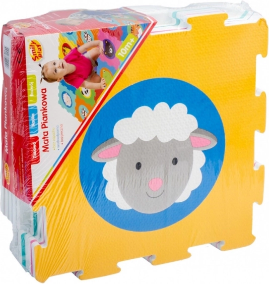 Covoraș din spumă și puzzle cu animale