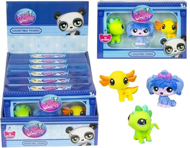 Figurine de șters LITTLES PET SHOP – set 3 buc.
