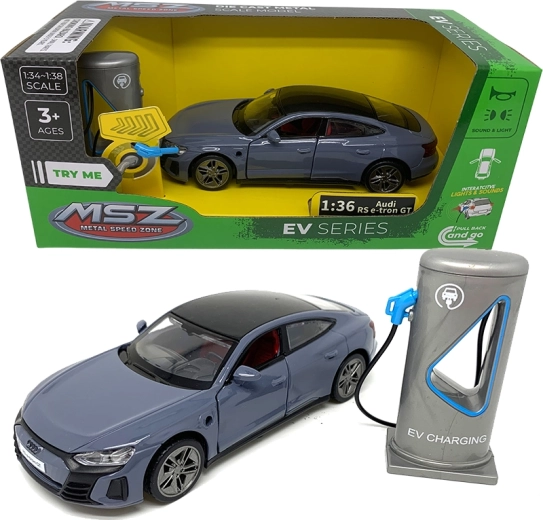 Model auto metalic 1:36 Audi e-tron GT cu lumini și sunete