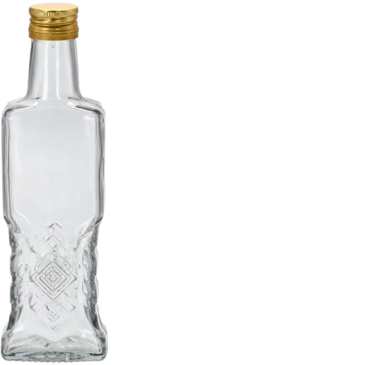 Sticlă butelcă Ukrainka 200 ml cu capac înșurubabil