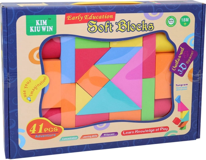 Cărămizi de construcție moi și colorate pentru cei mai mici – set 41 buc.