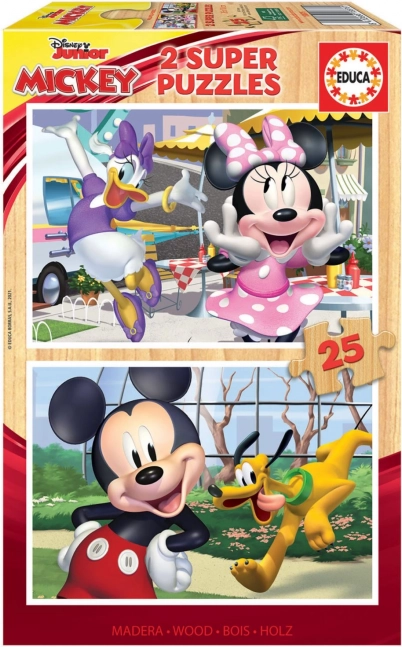 Puzzle din lemn Mickey și prietenii 2x25 piese