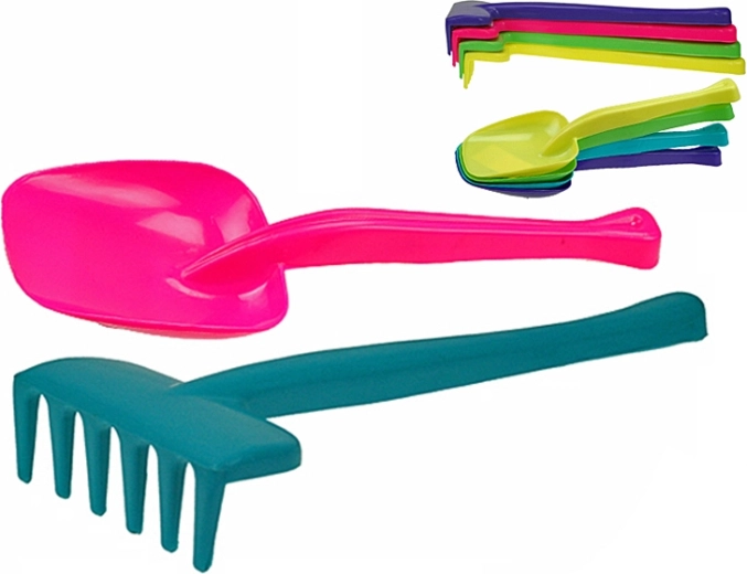 Set lopățică și greblă pentru copii 30 cm – set de 20 bucăți în cinci culori