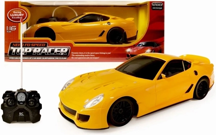 Top Racer mașină cu telecomandă galbenă